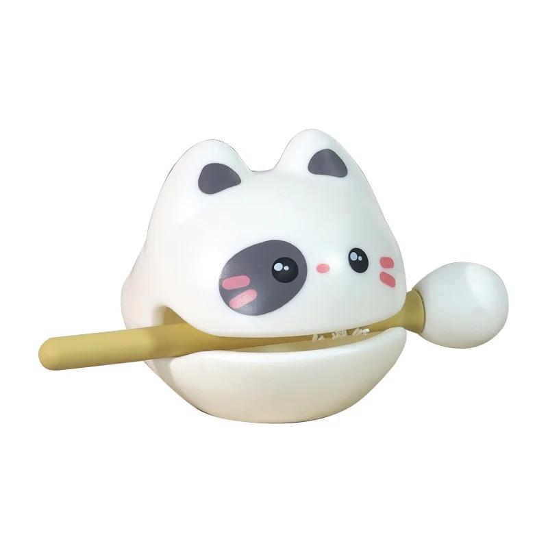 1PC Cute Cartoon Wooden Fish Funny Decompression Toy Soundmaking Percussion Instrument Fortunate Wooden Fish Cat Figurines Decor