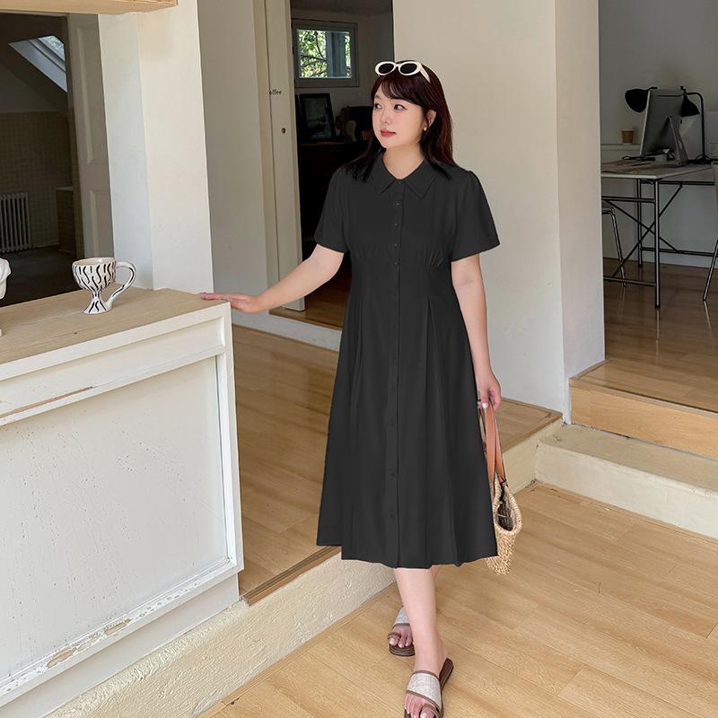 Large Size Women's Clothing Sister Literary Dress Summer New Waist Length Short Skirt 242389