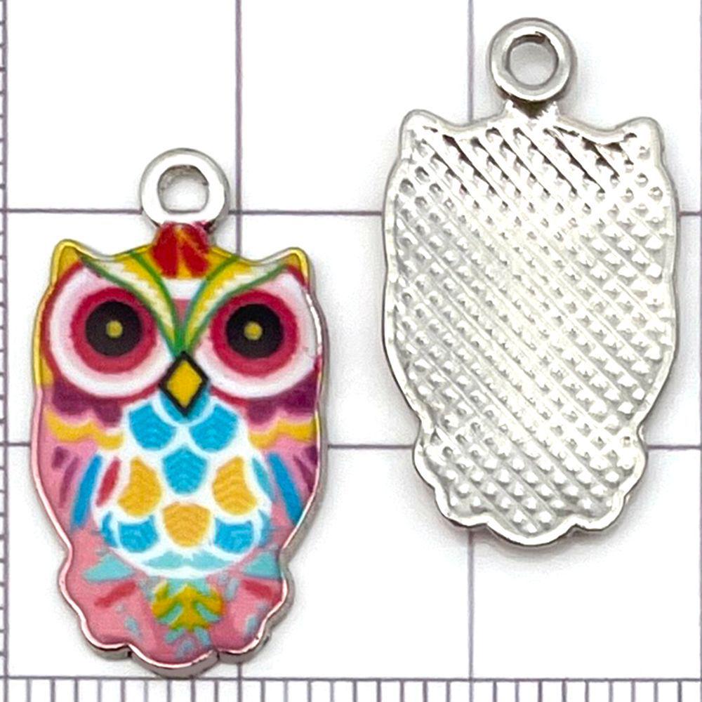 Colorful Owl Enamel Charms, 20pcs - Alloy Pendants for DIY Bracelets & Necklaces