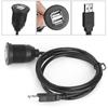 USB2.0 1 Male to 2 Female Data Cable Waterproof Dashboard Adapter Line for Car Motorcycle