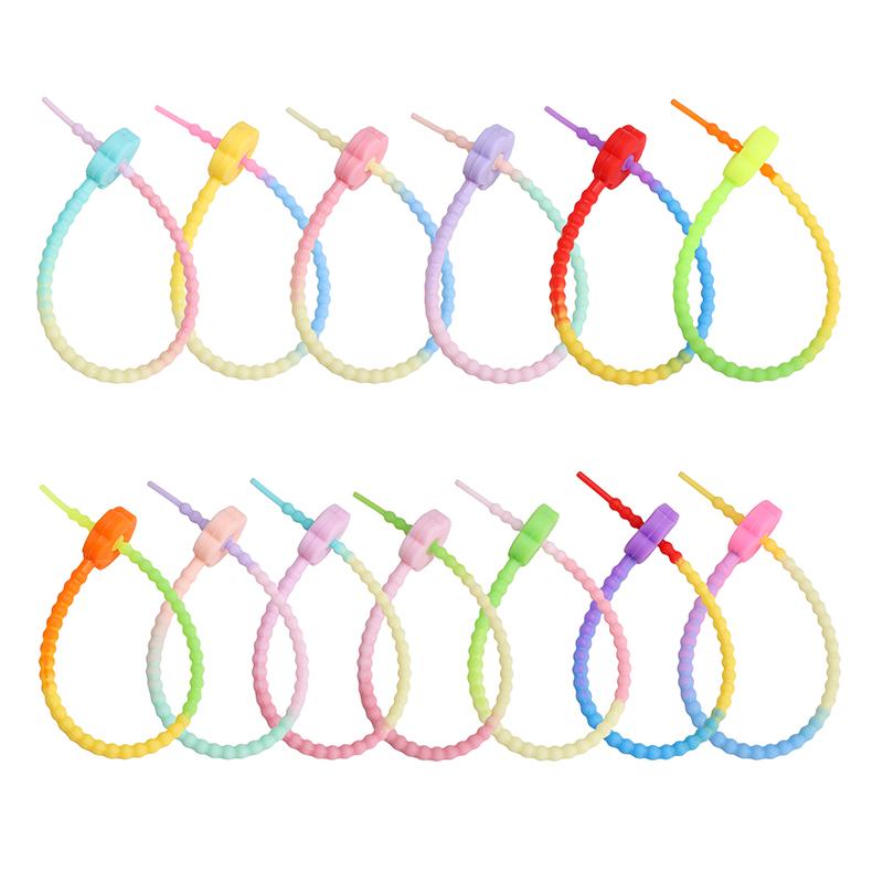 2-10Pcs Silicone Plum Blossom Gradient Keychain
