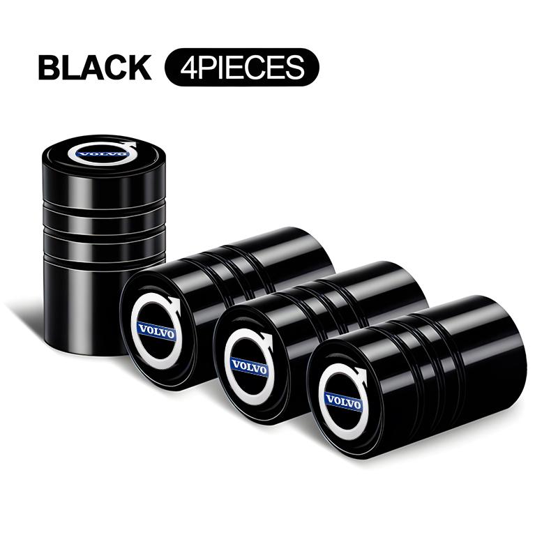 For Volvo 4Pcs Aluminum Alloy Car Tire Air Valve Stems Caps For Volvo Xc60 Xc90 V40 V60 S60 V50 V90 S80 C40 XC40 V70 XC70 C30 EX KM7