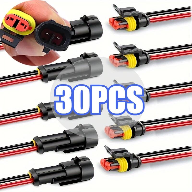 Wasserdichter Auto-Steckverbinder 2-polig Auto Motorrad Roller Marine Wasserdicht Männlich Weiblich Elektrische Steckverbinder Stecker mit Kabel