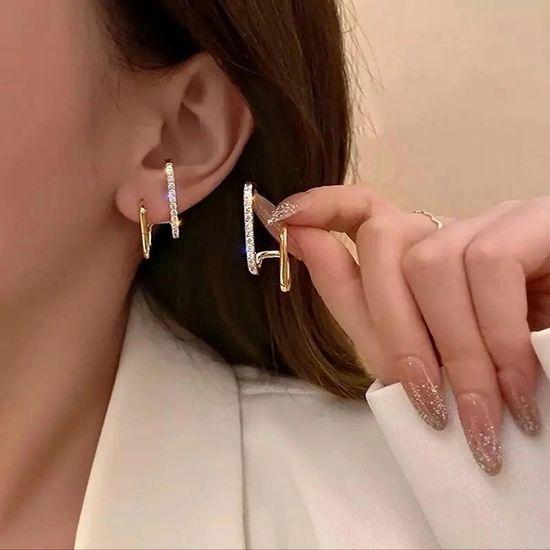 

Серьги с золотым цирконием и камнем