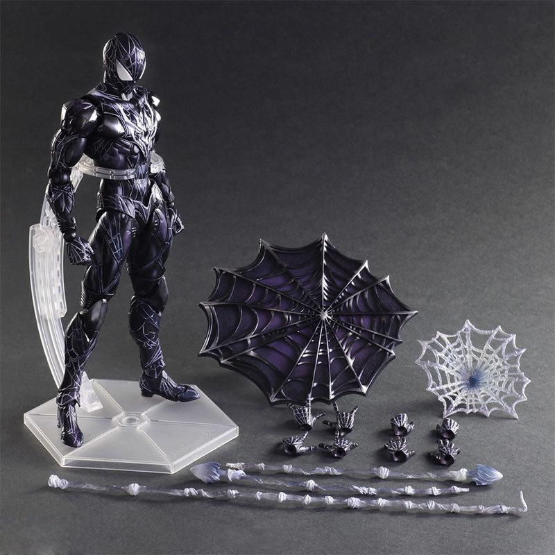 Play Arts 27cm Black Spider Man Darkness Spiderman Action Figure Model Toys