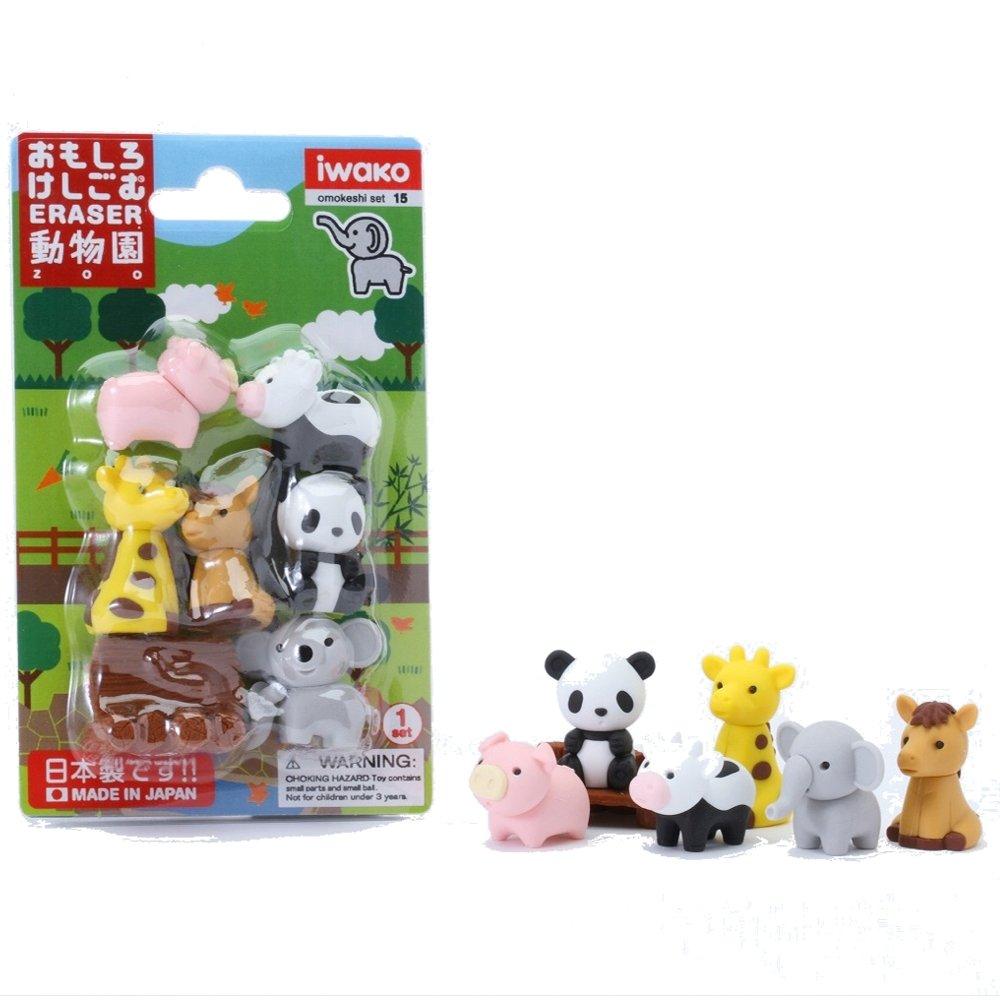 Iwako Zoo SCERBRI018 Eraser, Design, 10-Pack,
