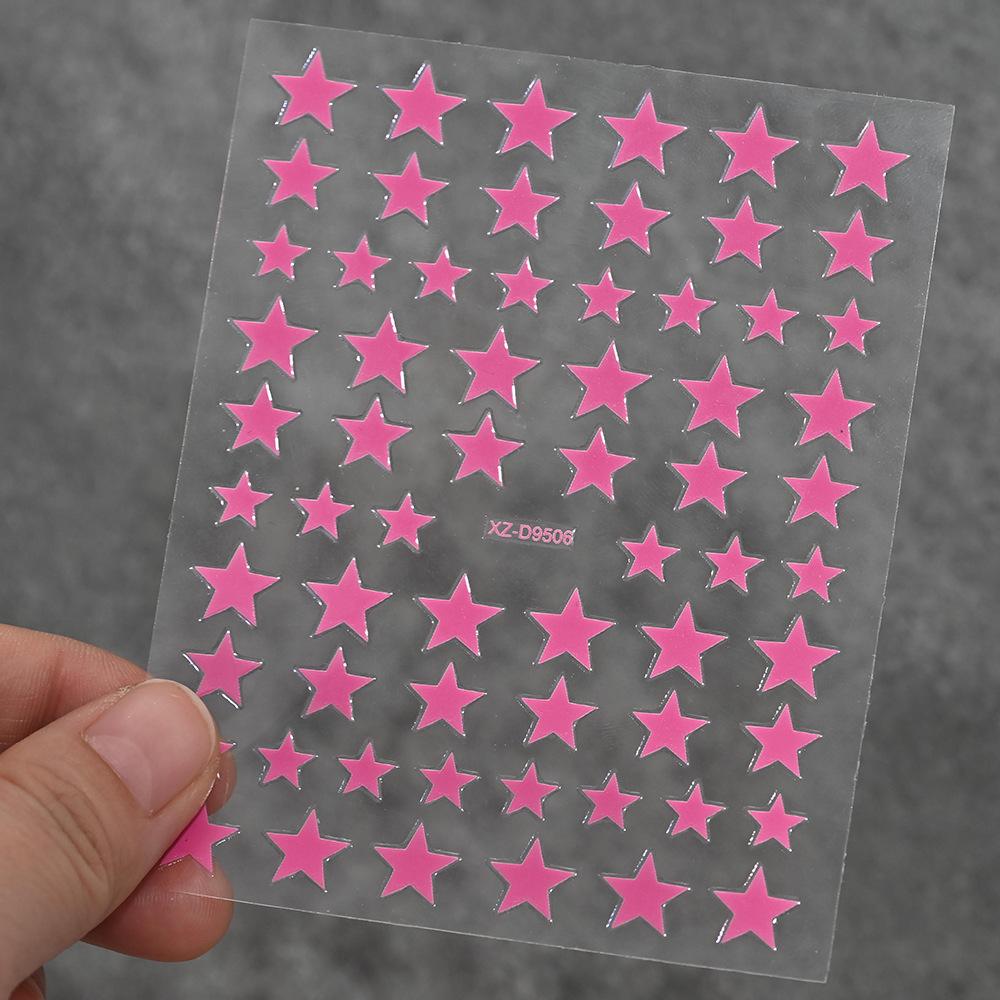 8pcs/set 3D Metallic Gold & Silver Star Nail Stickers, 8pcs Y2K Pentagram Holographic Sliding Elegant Charm Nail Art Decorative DIY Nail Accessories