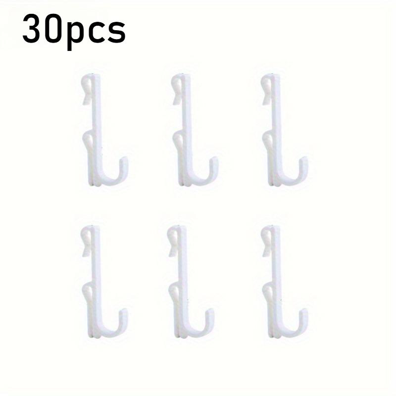 30pcs Nail-Free Plastic Display Hooks, Key Hooks, Reusable, Easy Install & Remove,For Home,Craft Show, Retail Store, Stall Hooks