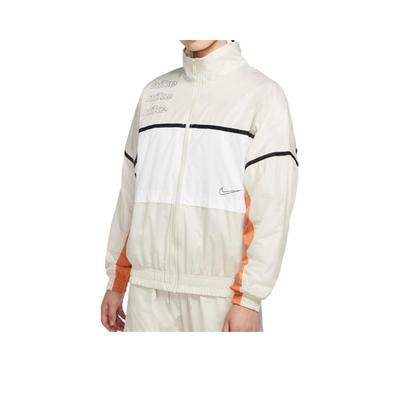 Logo Patchwork Loose Stand Collar Windbreaker Men Jacket Multicolor Light-Bone CU6390-072