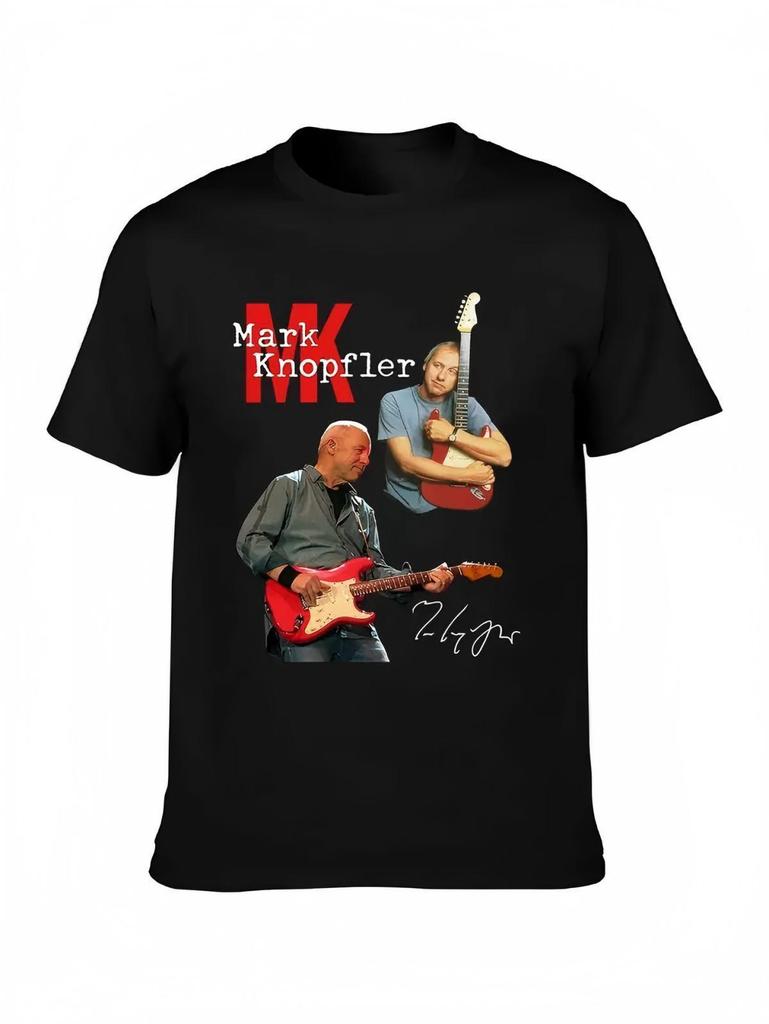 Mark Knopfler Red Stratocaster Collage Black T-Shirt