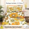 Yellow Flowers Pattern 3D Printed Duvet Cover Elegant Rural Style Bedding Set Soft Comfortable Breathable Luxury Quilt Cover Set