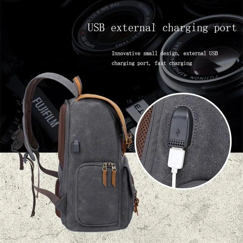 Backpack Camera Bag Waterproof Anti-theft Large Capacity DSLR Photo Bag Batik Canvas Camera Lens Bag for Canon Nikon Sony Drone
