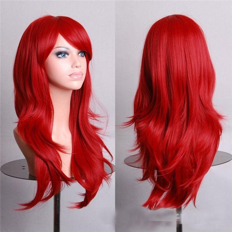 Cosplay Anime Wig 70cm Long Curly Hair Colorful Stage Wig for Cosplay
