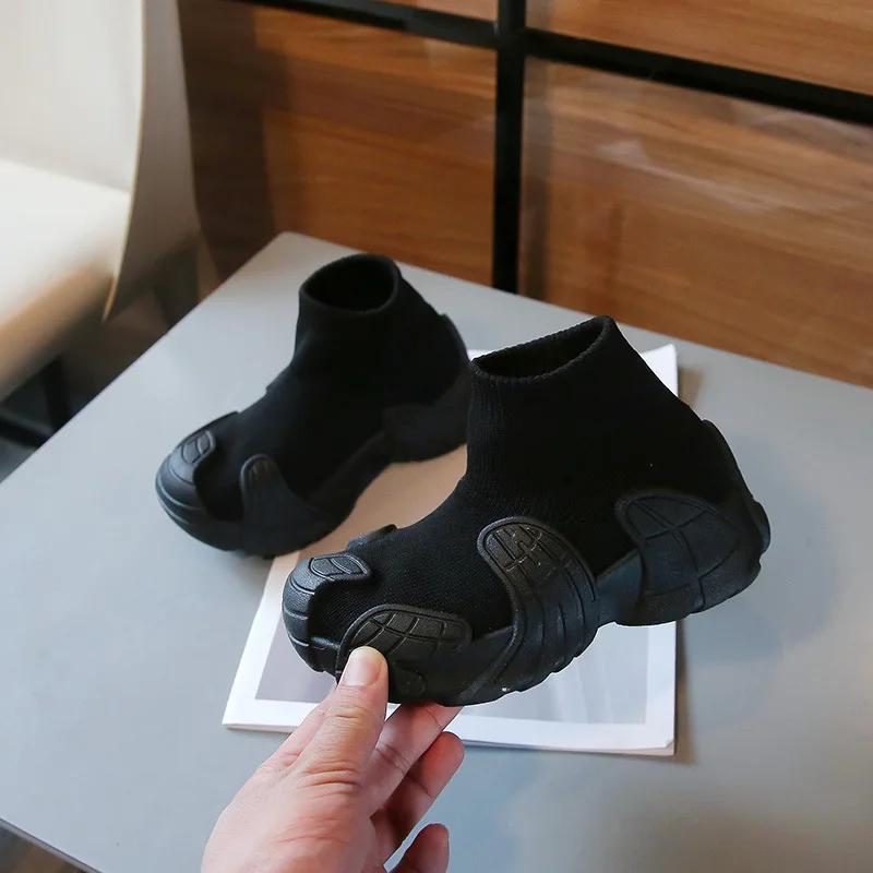 Children Mesh Sports Shoes 2024 Autumn New Fashion Boys Girls Casual Shoes Solid Color Versatile Kids Knitted Shoes Soft Sole