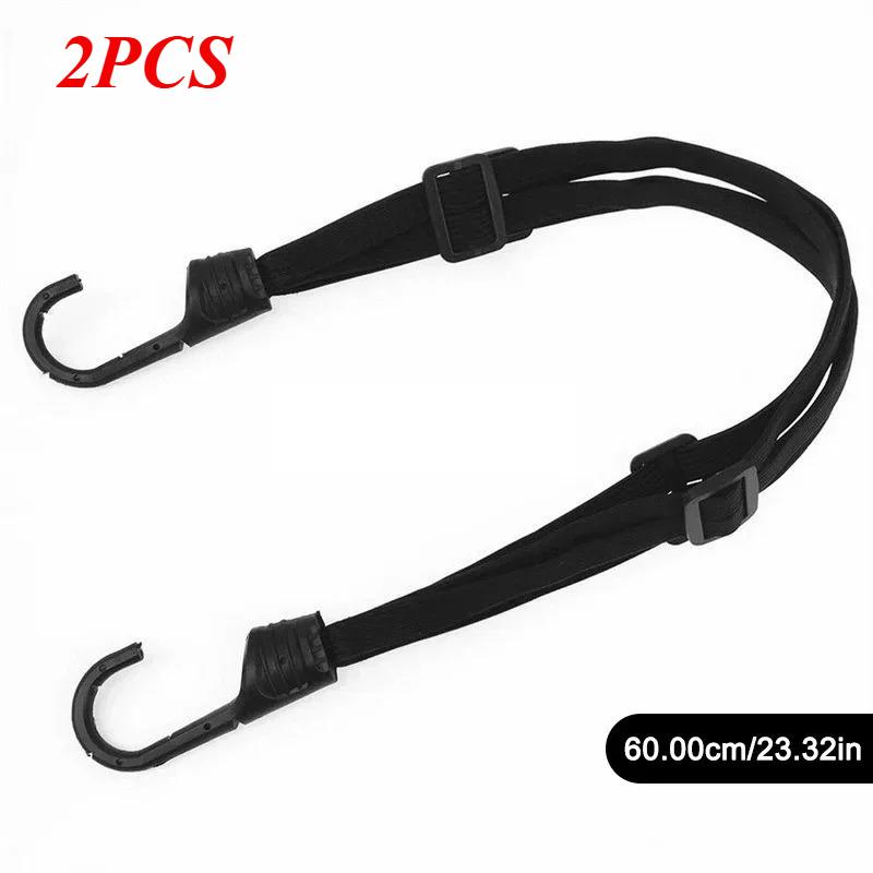 Motorcycle Back Seat Helmet Strips Elastic Rope Motorcycle Helmet Fixed Strap Adjustment Fix Rope Goods Strap 60cm90cm with Hook