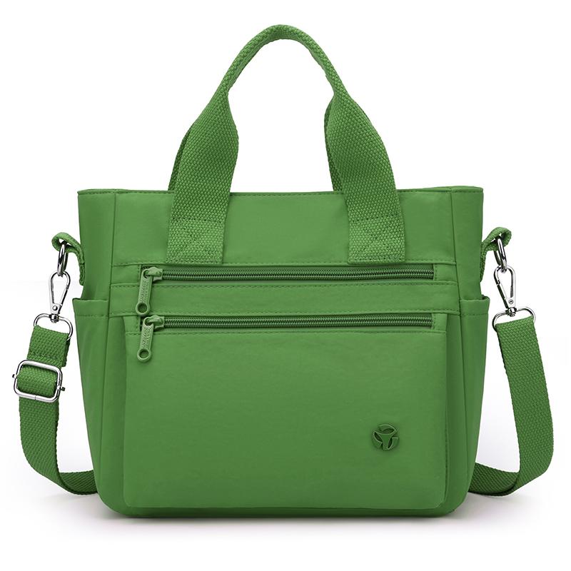 Borsa Tote Versatile in Nylon con Tasche Multiple con Zip Tracolla Regolabile Borsa a Spalla Casual per Donne Quotidiana