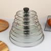 Visible Pot Cover Tempered Glass Pot Lid Stainless Steel Rimmed Pan Lid Spill Shatter-Proof Round Chef Glass Cover