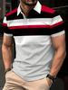 Men'S Casual Striped 3D Print Golf Shirt