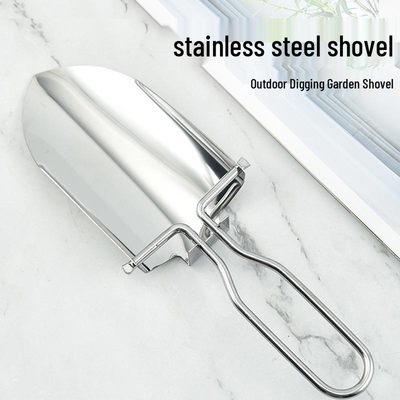 Portable Multi-Functional Stainless Steel Shovel: Folding Ice Scoop & Gardening Tool No