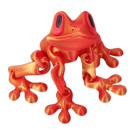3D Printed Magnetic Frog Toy Movable Joints Frog Fridge Magnet Articulated Poseable Frog Model