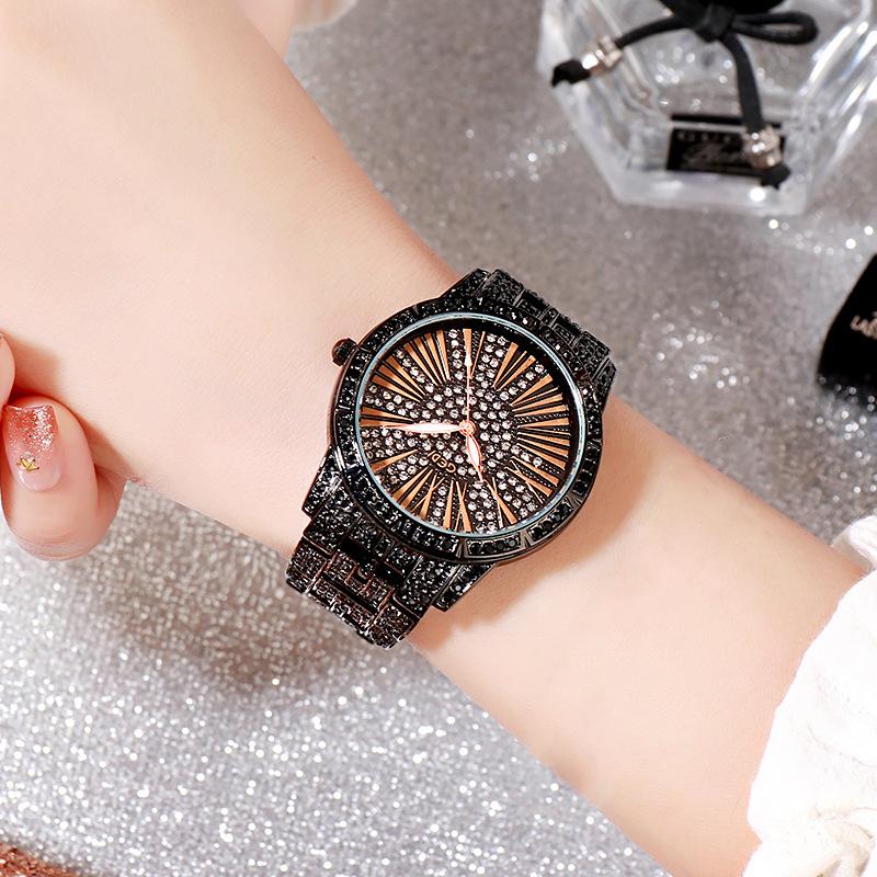 Wind Casual Roman Scale Design Ladies Watch Fashion Large Dial Diamond Steel Belt Women S Watch