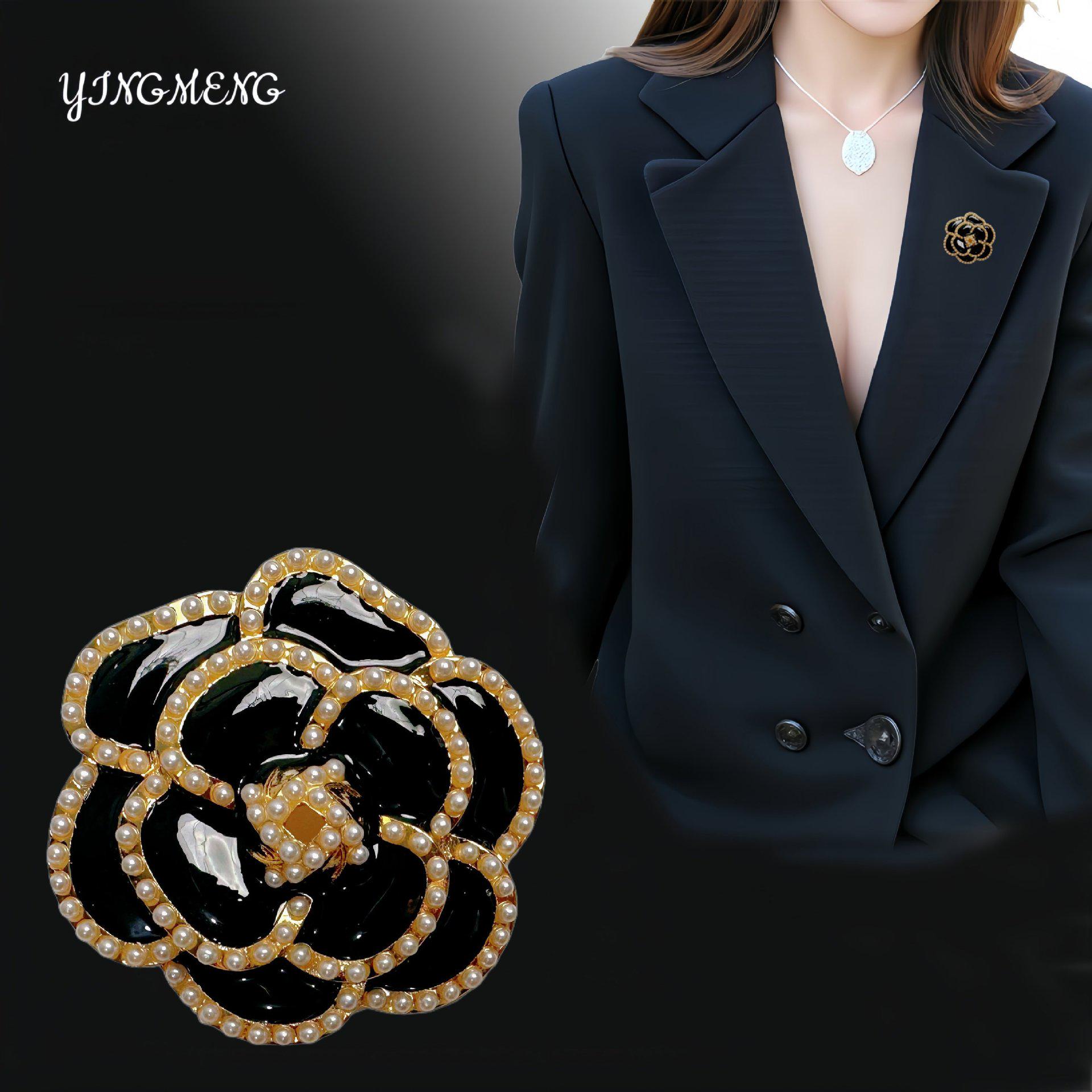 Элегантная брошь «Камелия с жемчугом»: Ретро Значок на лацкан и Пряжка для шарфа