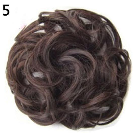 Hair Extension Woman Bun With Wavy Hair Synthetic Bud Hair Chignon Wig