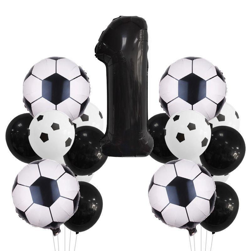Football-themed Football Balloons - Set for Birthday Party Decoration Scene - Aluminum Film Balloon Set