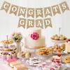 3sets Pre-strung Congrats Grad Banner Golden Glitter Graduation Party Banner Pre-strung Garland on Strand Party Streamer Decorations & Decor