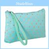 Yz-51 Portable Sweet Fabric Cosmetic Bag With Highlight Print Travel Large Capacity Teenage Girls Zipper Handheld Toiletry Bag