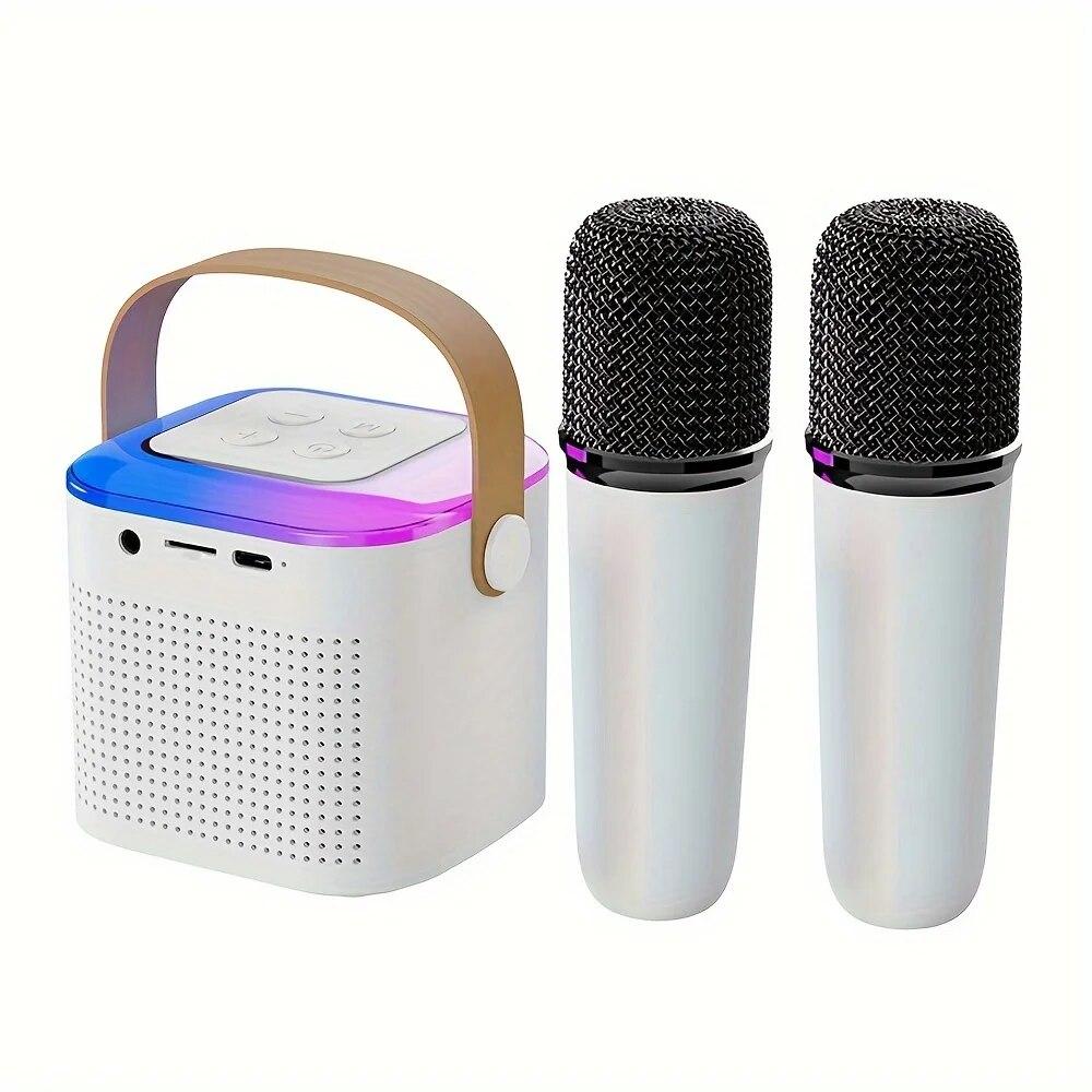New Karaoke Machine With Wireless Microphone Portable KaraokeSpeaker With LED Light, Wireless Microphone With Voice Change