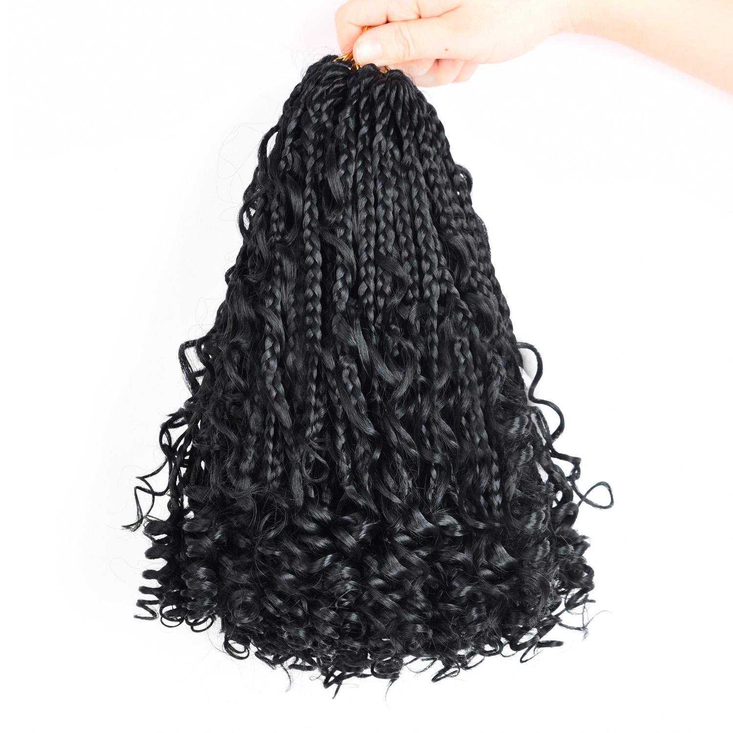 

10 Inch Bob Goddess Box Braids Crochet Hair 1Pcs/Lot Synthetic Boho Crochet Box Braids With Curls Box Braids Hair Extensions 10inches&1Pcs/Lot