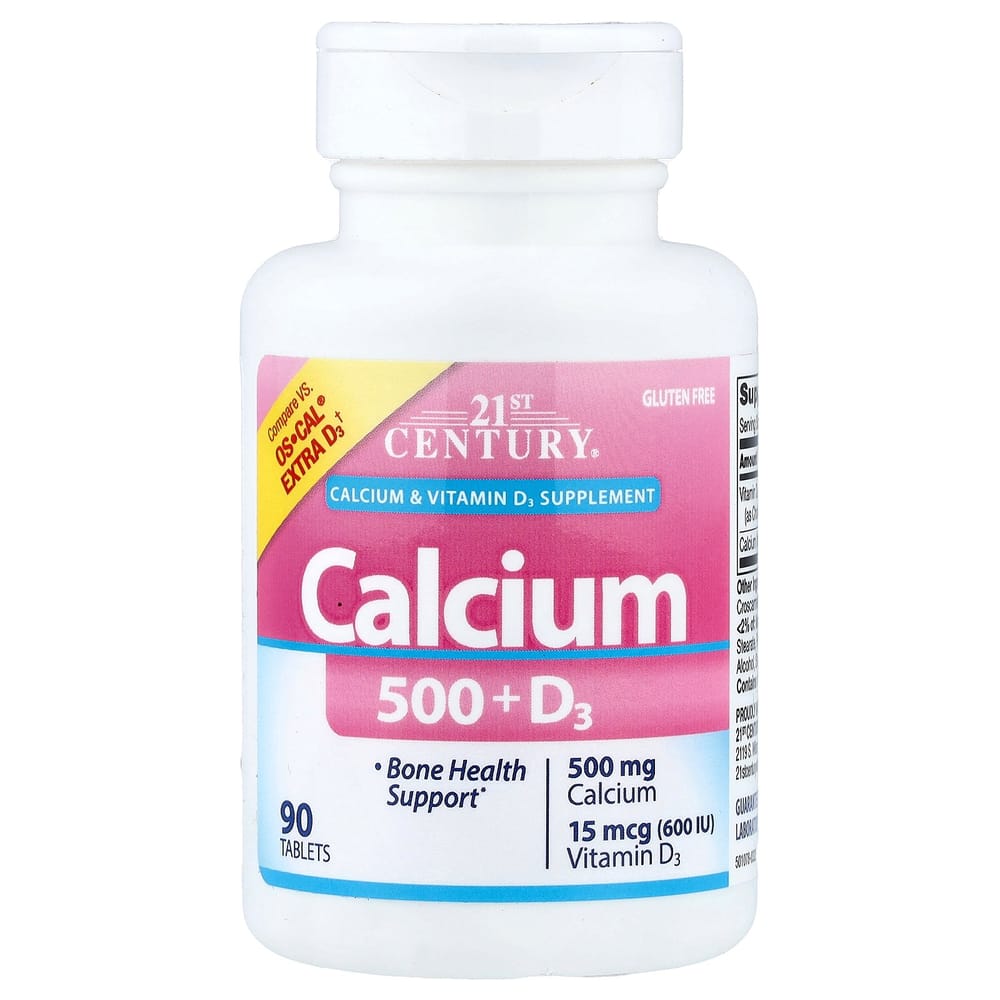 

21st Century Sentry Calcium 500 + D3 15mcg (600IU) 90 Tablets