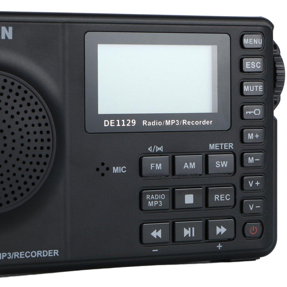 DEGEN DE1129 Zestaw zapasowy Cyfrowy DSP Krótkofalówka Przenośny BCL FM Pasmo światowe 248 stacji Zaprogramowane nagrywanie i głosowa Wbudowana karta MicroSD 4 GB USB Uśpienie