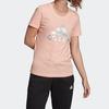adidas T Shirts Women's Pink Crew Neck Moderate Straight Fit FM9448