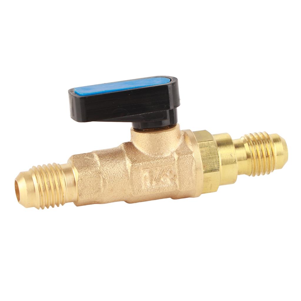 1 4SAE Air Conditioning Refrigerator Tools Refrigerant Control Valve Fitting Adapter Ball Valve