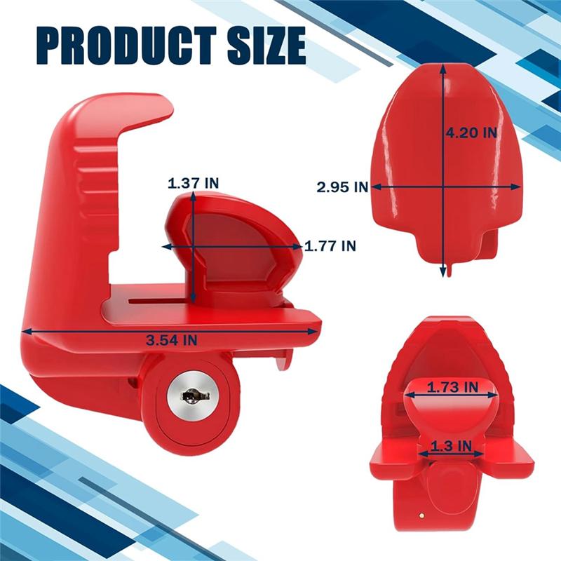 Trailer Hitch Locks With Keys Universal Size Fits 1-7/8 2-5/16 2 Inch Ball Hitch Lock Coupler Adjustable Tongue Lock-A99D