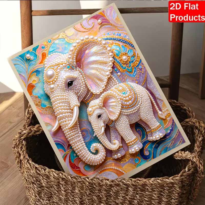 Pearl Art Painting Home Wall Decor Elephant Family Gemstone Painting Crafts Adult/Beginner Gift Creative Home Decor Unframed