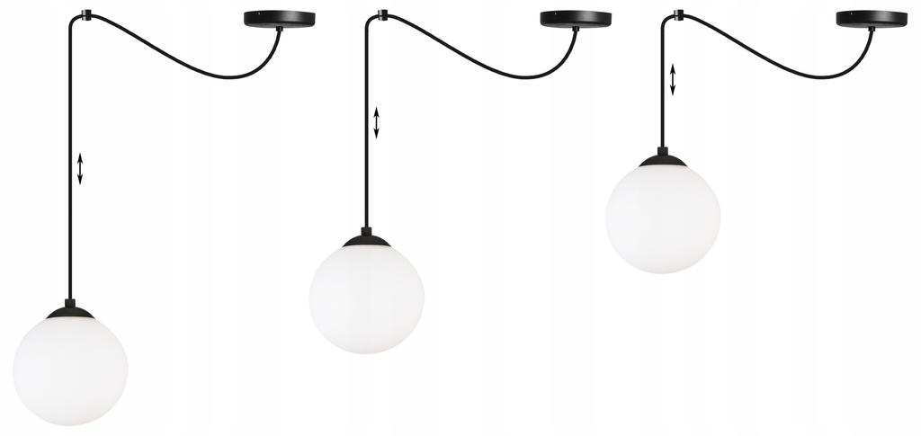 CEILING HANGING LAMP SPIDER BALL BLACK LED 15cm