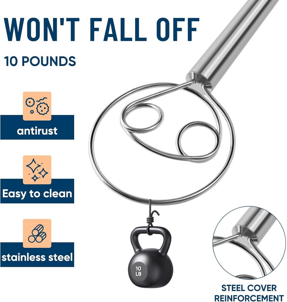 Dansk visp i rustfritt stål Tåler oppvaskmaskin Nederlandsk brøddeigmikser Håndverktøy for surdeig Pizza Bakverk Kakerøre Verktøy