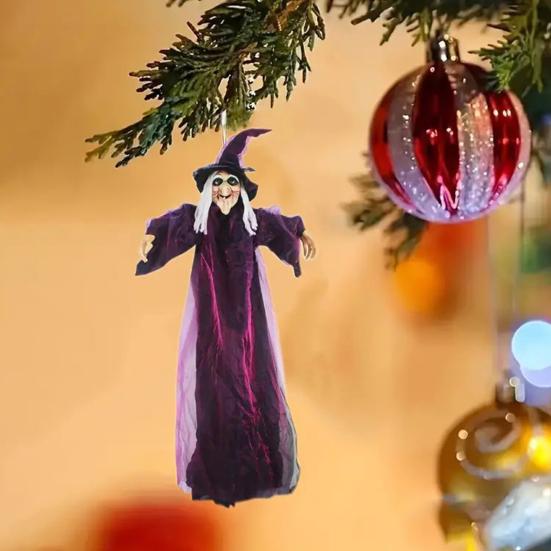 1/2/3/5Pcs Car Pendants Halloween Witch Outdoor Decorations with Lanyard Easy To Hang Ornament Hanging Haunted House Creep Prop
