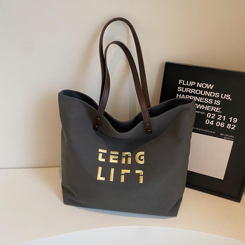 

Женская холщовая сумка большой вместимости, сумка через плечо, студенческая сумка для пригородных поездок серый