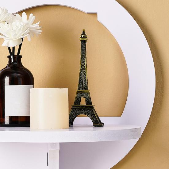 White Square Wall Floating Shelf Round Hexagon Flower Shape Wall Mount Display Shelf