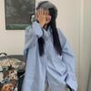 Women Blouses Basic Korean Fashion Long Sleeve White Black Shirts Oversized Streetwear Chic Female Cardigan All-match