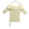 unused FRAY I.D Short sleeve Twisted Color Combination Off-the-Shoulder Pullover knit Women Used