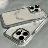 Angel Wings Metal Frame Transparent Phone Case For iPhone 17 Air 16E 16 15 14 13 12 11 Pro Max XS X XR 7 8 Plus SE 2020 17 Cover
