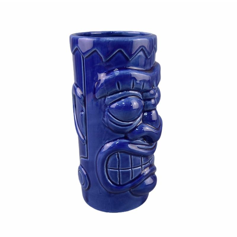 American Bar Tiki Cup Hawaiian Ceramic Cocktail Cup Embossed Tiki Cup Zombie Cup