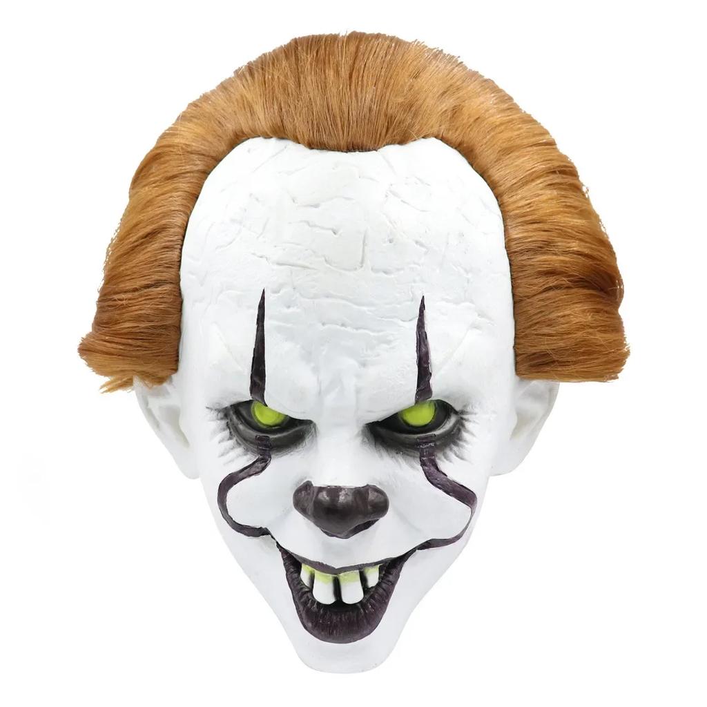 Joker 2 Latex Glow Cosplay Mask Horror Halloween LED Wig