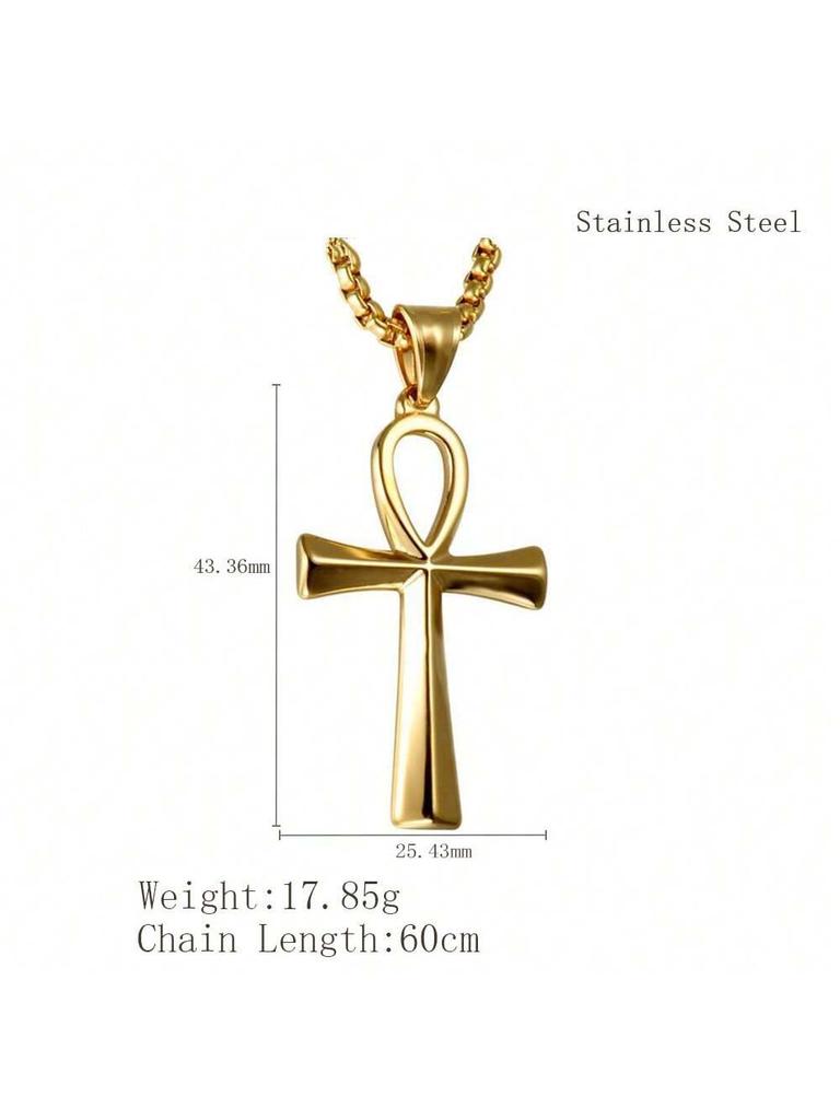 Stainless Steel Cross Pendant Necklace For Women Men Link Chain Charm Necklace Cool Boys Girls Punk Hip Hop Jewelry Gift