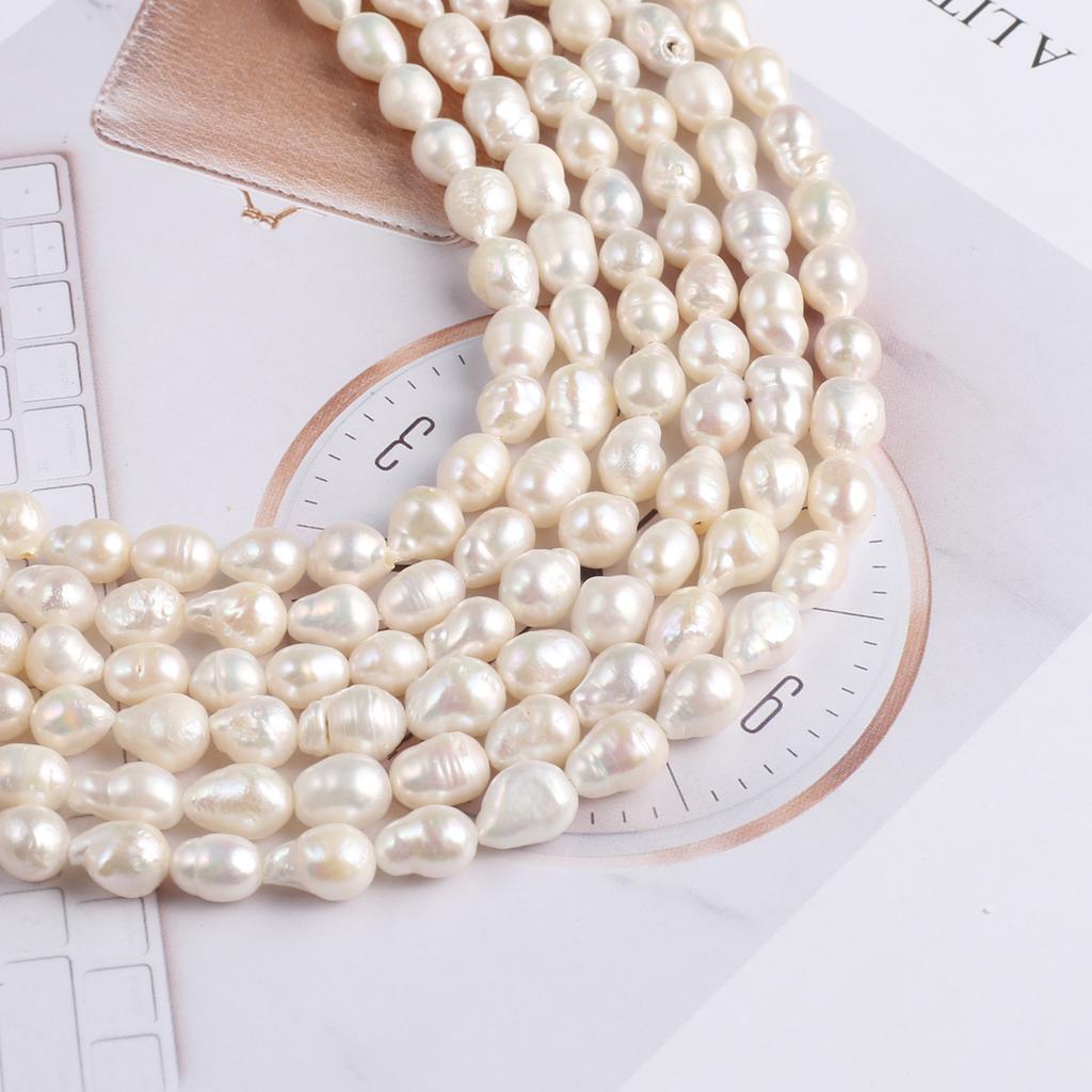 1String, Handmade Water Drop Pearl 6-7mm, White Natural Freshwater Pearl Beads for Jewelry Making DIY Necklace Bracelet Crafts, Women Gift 36cm